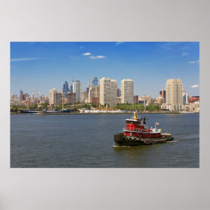 City - Camden, NJ - The city of Philadelphia Poster