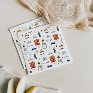 City Cars Birthday Napkin