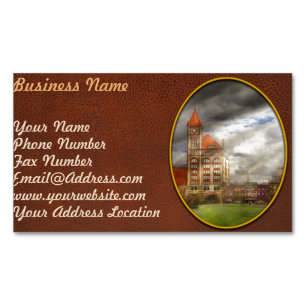 City - Chicago IL - Illinois Central depot 1901 Magnetic Business Card