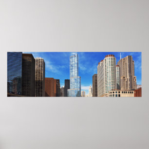 City - Chicago IL - Trump Tower Poster