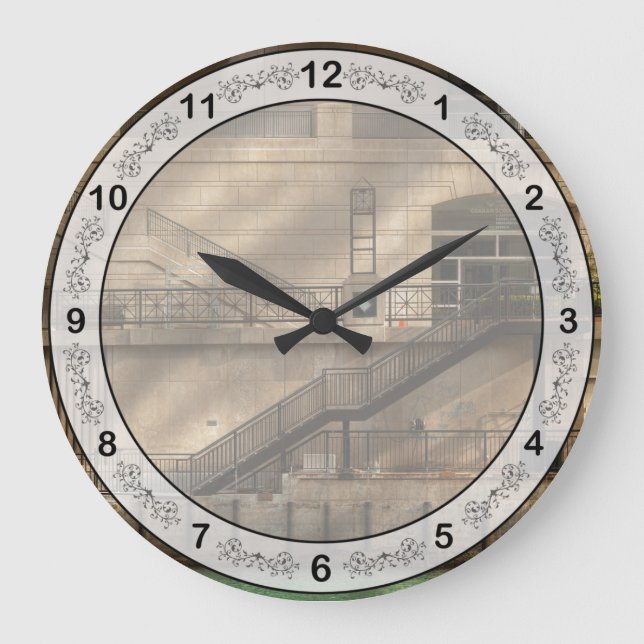 City - Chicago, IL - Ups and downs Large Clock (Front)