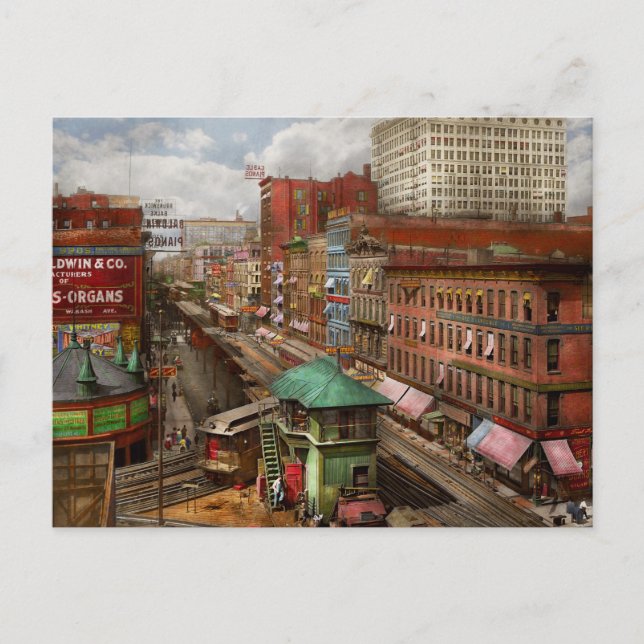 City - Chicago - Piano Row 1907 Postcard (Front)