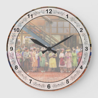City - Chicago - Waiting for a street car 1940 Large Clock