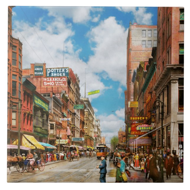 City - Cincinnati, OH - Dentist Street 1907 Tile (Front)