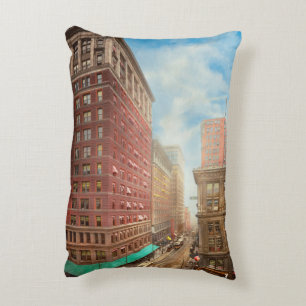 City - Cincinnati, OH - East Fifth and Walnut 1910 Accent Pillow