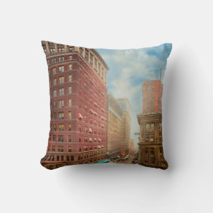 City - Cincinnati, OH - East Fifth and Walnut 1910 Throw Pillow