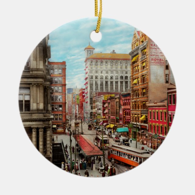 City - Cincinnati, OH - Queen city 1915 Ceramic Ornament (Front)