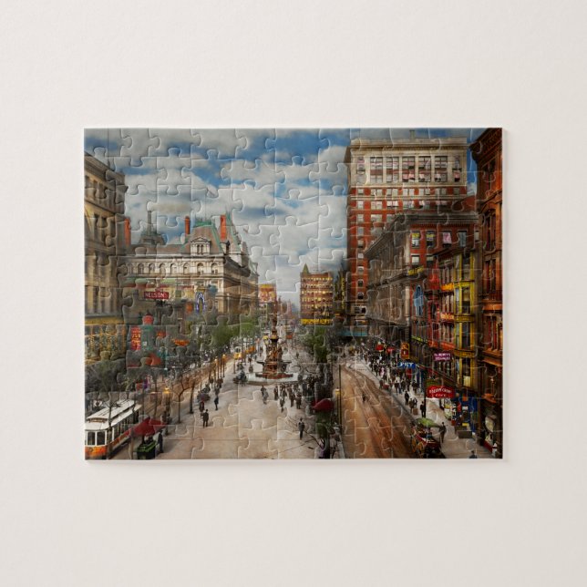 City Cincinnati OH - Tyler Davidson Fountain 1907 Jigsaw Puzzle (Horizontal)