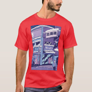 City Covered In Snow Snowing Winter Building T-Shirt