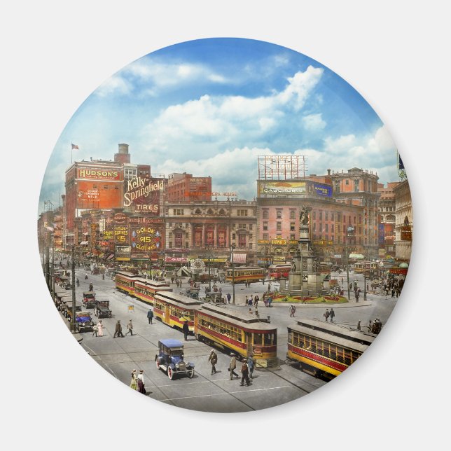 City - Detroit MI - Motor City 1917 Magnet (Front)