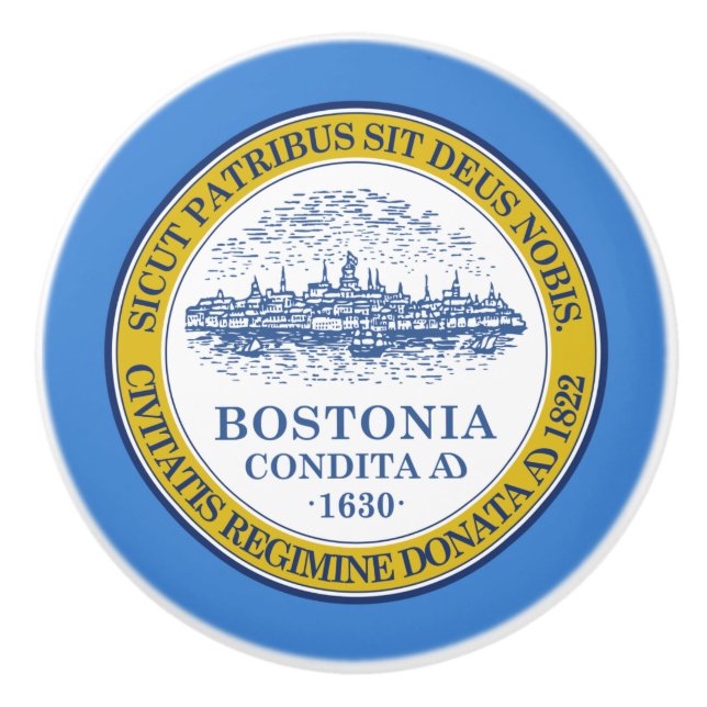 City Flag of Boston (Massachusetts) Ceramic Knob (Front)
