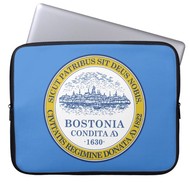 City Flag of Boston (Massachusetts) Laptop Sleeve (Front)