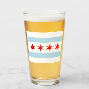 City Flag of Chicago (Illinois) Glass