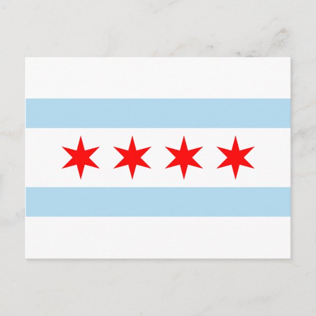 City Flag of Chicago (Illinois) Postcard (Front)