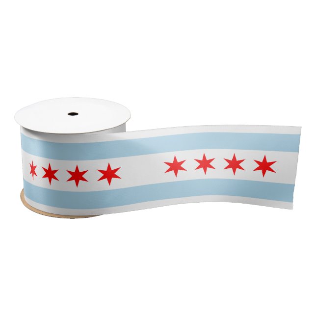 City Flag of Chicago (Illinois) Satin Ribbon (Spool)