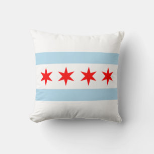 City Flag of Chicago (Illinois) Throw Pillow