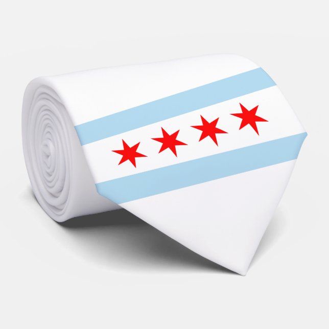 City Flag of Chicago (Illinois) Tie (Rolled)