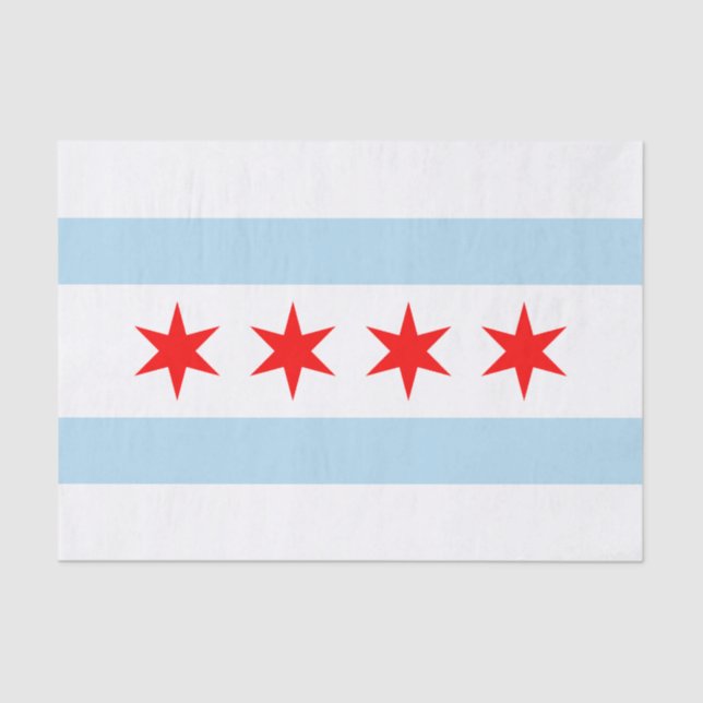 City Flag of Chicago (Illinois) Tissue Paper (Front)