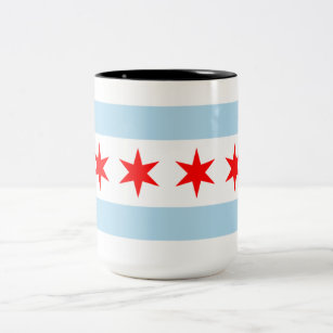 City Flag of Chicago (Illinois) Two-Tone Coffee Mug
