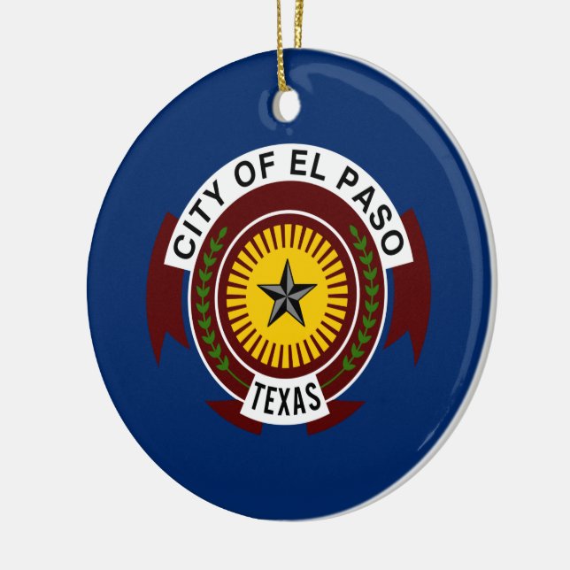 City Flag of El Paso (Texas) Ceramic Ornament (Left)