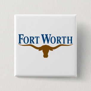 City Flag of Fort Worth (Texas) 2 Inch Square Button