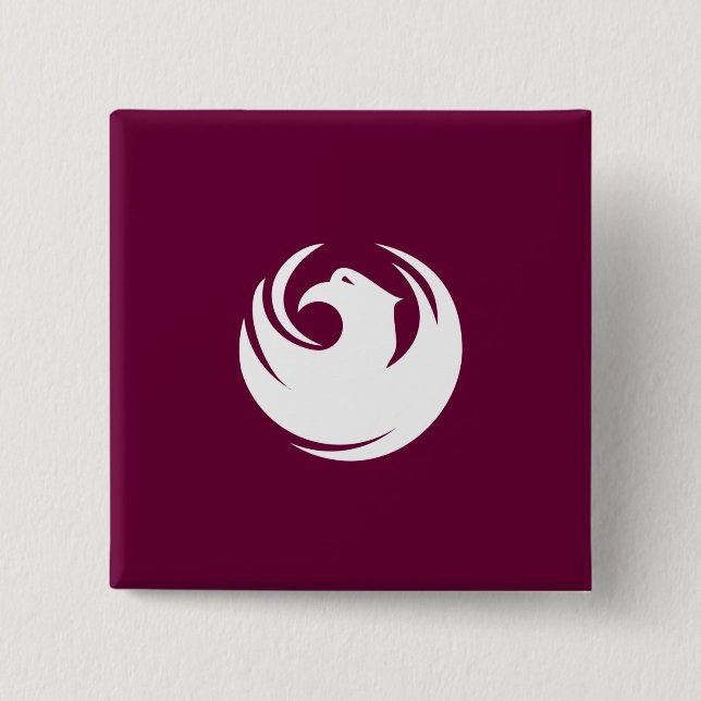 City Flag of Phoenix (Arizona) 2 Inch Square Button (Front)