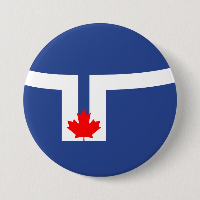 City Flag of Toronto (Canada) 3 Inch Round Button (Front)