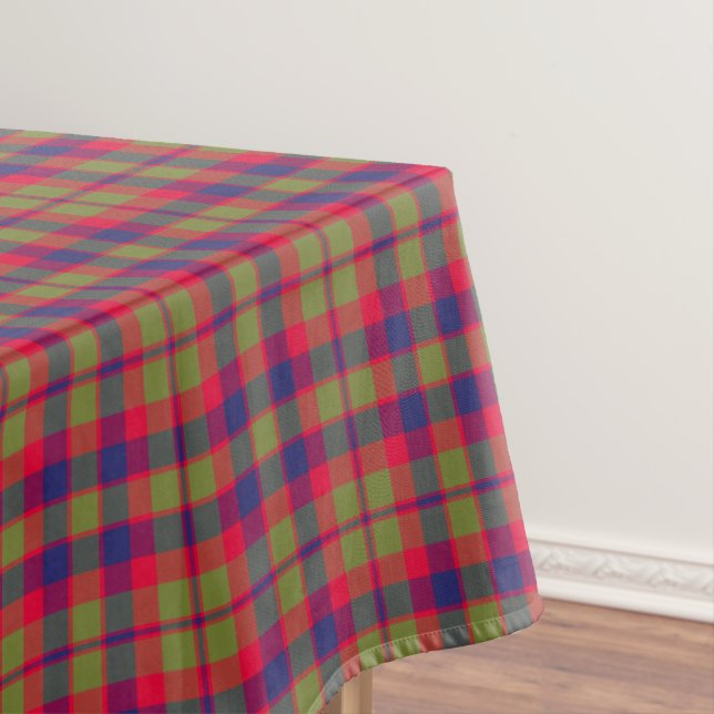 City Glasgow Tartain Plaid Green Red Blue Tablecloth (In Situ)