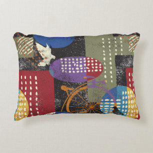 City grunge abstract, seamless vintage pattern. accent pillow