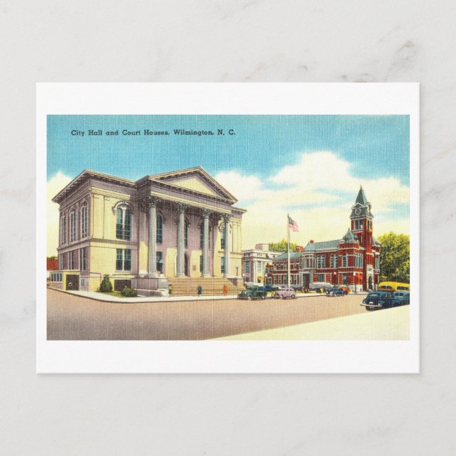 City Hall and Court Houses, Wilmington, NC Postcard (Front)