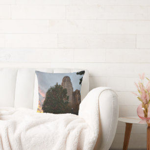 City Hall and Sunset Throw Pillow