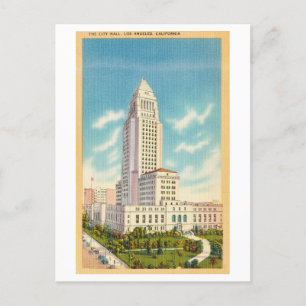 City Hall in Los Angeles, Calif., Vintage Travel Postcard