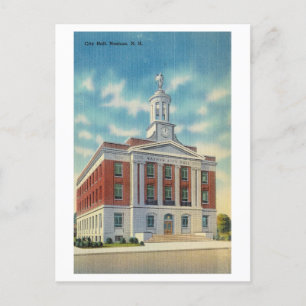 City Hall in Nashua, New Hampshire, Vintage Travel Postcard