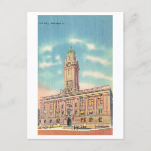 City Hall in Paterson, New Jersey, Vintage Travel Postcard
