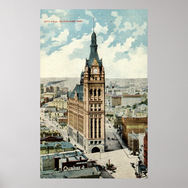 City Hall Milwaukee WI Repro Vintage 1911 Poster (Front)