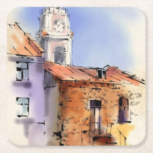 City Hall Square Paper Coaster
