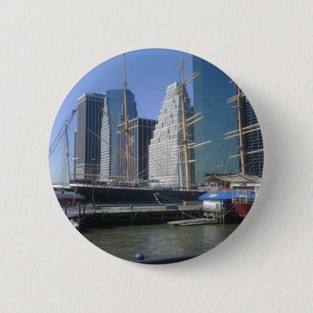 City Harbour Boats 2 Inch Round Button (Front)