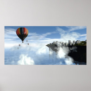 City in the clouds Abstract Print