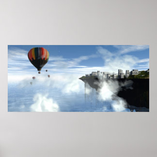 City in the clouds Abstract Print