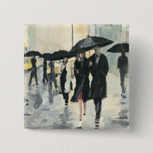 City in the Rain 2 Inch Square Button