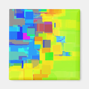 "City in the Sky" Geometric Art Magnet