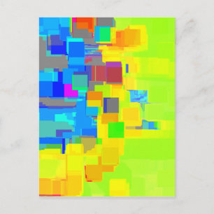 "City in the Sky" Geometric Art Postcard