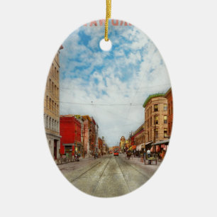 City - Jacksonville FL - Bay Street 1903 Ceramic Ornament