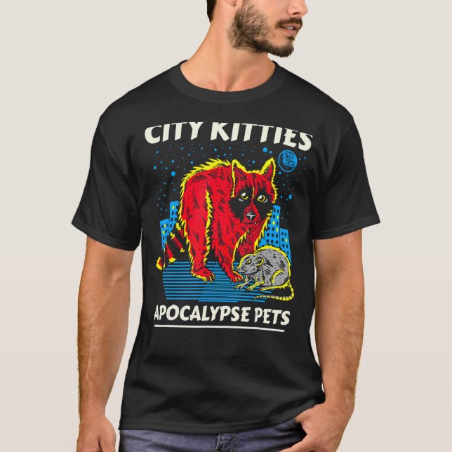 City Kitties Apocalypse Pets Raccoon Opossum Class T-Shirt (Front)
