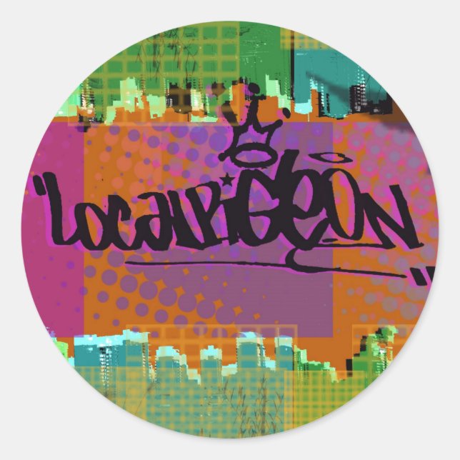 City Landscape Classic Round Sticker (Front)