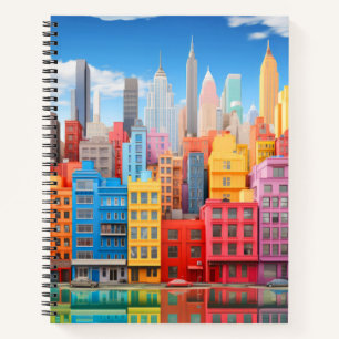 City Landscape Concept Abstract Colourful Scenery Notebook