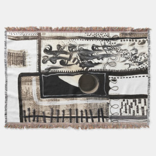 City Language Black and White Throw Blanket