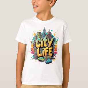 City Life – Vibrant Urban Skyline & Street Vibes T-Shirt