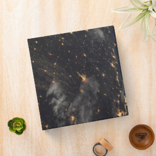City Lights At Night On Planet Earth Binder