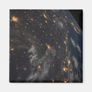 City Lights At Night On Planet Earth Magnet